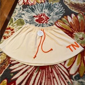 Chic Cream Skater Skirt with Tennessee detail